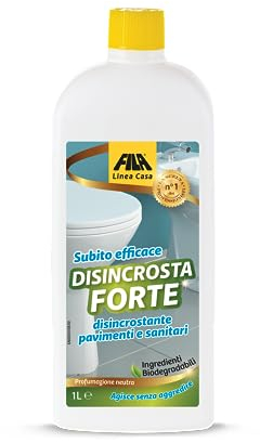 FILA Surface Care Solutions, DISINCROSTA FORTE, Disincrostante WC Acido e Sciogli Calcare, Adatto per la Pulizia Pavimenti in Gres Porcellanato e dei Sanitari, Rimuove i Residui di Sapone, 1 L