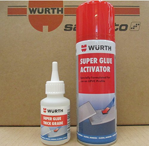 WURTH SUPER GLUE 50G THICK GRADE + SUPER GLUE ACTIVATOR 200 ML