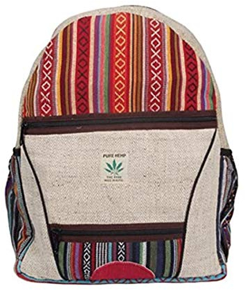 Rucksack aus Hanf, cultbagz Nepal Hand Made, bagpack Multi Stripes
