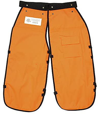 Forester Durable Chainsaw Safety Chaps with Pocket & Adjustable Belt, Apron Style, UL Certified (Short 35, Orange)