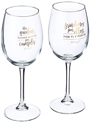 Mr. Wonderful Lot de 2 Verres à vin pour mariés: Il Nous Reste Beaucoup de rêves à réaliser, 47cl, Multicolore, Taille Unique, 2