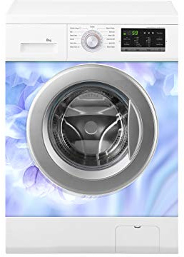 Adesivo decorativo in vinile per lavatrice, motivo fiori viola, varie misure 70 x 70 cm
