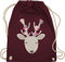 Turnbeutel Rucksack - Kompatibel mit Oktoberfest Tasche - Süßer Hirsch - Frühlingstiere - Unisize - Bordeauxrot - kindergarten baumwollbeutel oktoberfestbekleidung trachten+rucksack bayrische reh