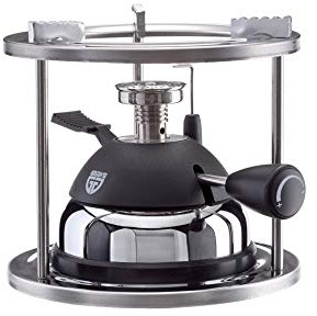 GRÄWE Réchaud à gaz de camping avec support de casserole, réchaud de camping compact pour camping et extérieur/protection contre le vent