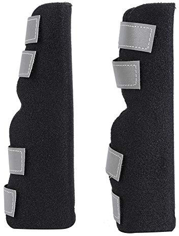 Hffheer 2pcs Tiras Delanteras de la Pierna del Soportes de compresión de la Pata Canina Cojín de la Rodilla de la Mascota Protector del Codo del con Correas Reflectantes(L)