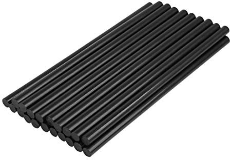 X AUTOHAUX 20Pcs 7mm X 150mm Voiture Bâtons Colle Chaude Dent Sans Peinture Réparation Noir