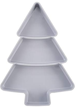 VOVOL - Platos de aperitivos con forma de árbol de Navidad gris