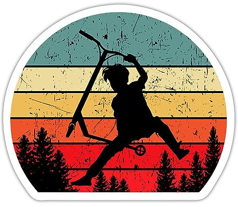 Spreadshirt Scooter Roller Stunt Freestyle Sticker Aufkleber, 10 x 10 cm, Mattweiß