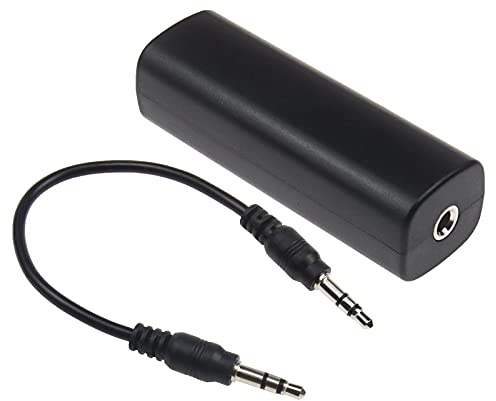 eMagTech Boucle de Masse Isolateur de Bruit pour Système Audio de Voiture/Stéréo Domestique Élimine Le Bruit de Bourdonnement avec Câble Audio de 35 mm Noir
