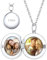 Custom4U Collier Pendentif Argent pour Femme Médaillon Rond Porte Photo Gravé