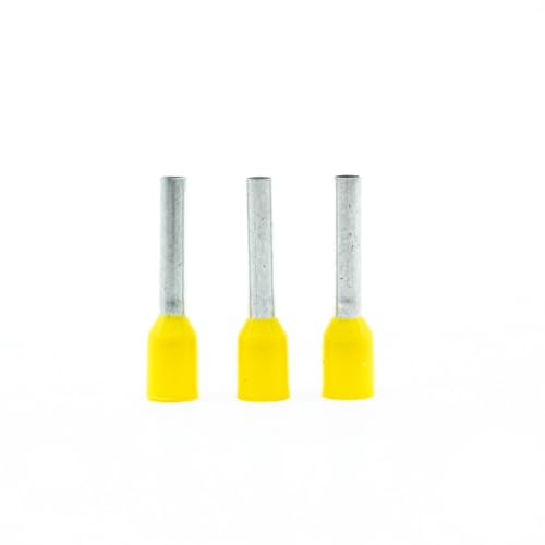 ERKO Aderendhülsen Aderquerschnitt 6mm2 Länge 18mm 100 Stück professionelle Kabelschuhe aus galvanisch verzinktem Kupfer mit Polyamidisolierung, Kabel Steckverbinder für Elektriker