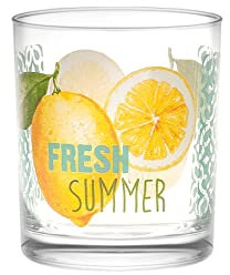 Chio 1267700 Verres à eau citron, verre décoré, CC 225, 3 pièces, verre, citron