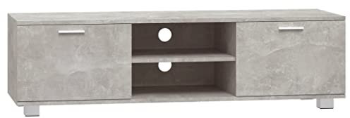 vidaXL TV Schrank TV Möbel Lowboard Fernsehschrank TV Tisch Beistellschrank HiFi-Schrank mit 4 Fächern Betongrau 140x40,5x35cm Holzwerkstoff