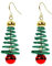 Weihnachtsbaum Jingle Bell Baumeln Ohrringe für Frauen Mädchen niedliche Charms rote Kugel Tinkel Glocke grüner Kranz Tropfen Haken Baumeln
