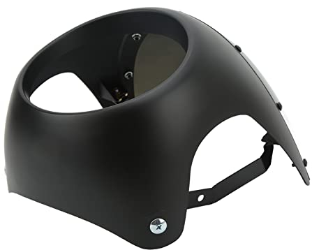Qiilu Motorrad-Scheinwerferverkleidung, 7-Zoll-Motorrad-Scheinwerferverkleidung, Glatte Oberfläche, Alterungsbeständig, Universell für Runde Scheinwerfer, Motorrad (Matt-schwarz)