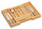 Relaxdays Besteckkasten ausziehbar, Bambus, HBT: 5 x 29-47,5 x 35,5 cm, 4-6 Fächer, Besteckeinsatz für Schubladen, natur