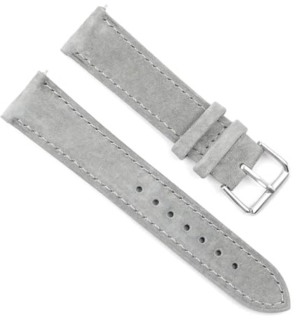 Klauer Wildleder-Leder-Uhren-Band 18-24mm Uhrengurte mit Edelstahlschnalle