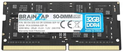 BRAINZAP 32 GB DDR4 RAM SO-DIMM PC4-3200AA-SEP-10 2Rx8 3200 MHz 1.2 V CL22 Notebook Laptop Memoria Unbuffered Non-ECC