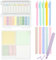 REFORUNG 700 Transparente Haftnotizen with 6 Textmarker 5 Gel Tintenstifte Pastell Highlighter Pen Marker Stifte Durchsichtige Sticky Notes for Bibel Marker Notizzettel Book Annotating Tabs