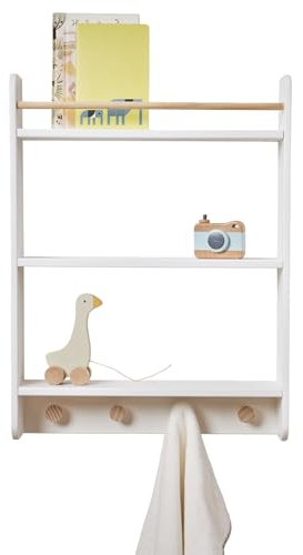 VERTBAUDET Kleiderhaken mit Einlegeböden für Bücher – Linie Konfetti Weiß TU