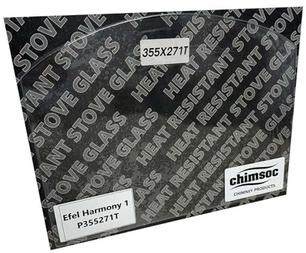 Chimsoc Replacement Stove Glass - Efel Harmony 1 (Multi Fuel) (355mm x 271mm Arched Top)