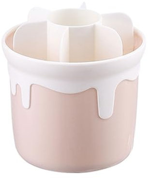 HOOLRZI Support rotatif pour pinceaux de maquillage - Boîte de rangement pratique pour sourcils et crayons à lèvres - Organisateur transparent pour les amateurs de beauté