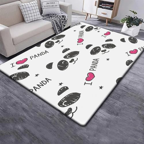 Kinderteppich Tier-Cartoon-Panda - Kurzflor Teppich Kinderzimmer Spielteppich Antiallergen Und Extra Weich - Babyzimmer Teppiche Für Junge Und Mädchen Babyteppich 60 X 90 Cm / 23.6 X 35.4 -0T3S1Z2D5