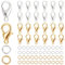 SOFPLATE 800Pcs Lobster Claw Clasps Gold Lobster Clasp and Jump Rings Alloy Silver Golden Necklaces Fasteners Hook Swivel Clip Bulk Findings for jewellery Making DIY Making Accessories Crafting
