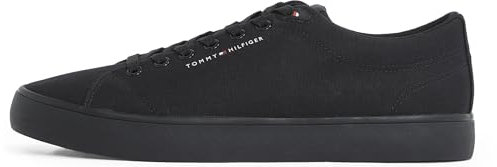 Tommy Hilfiger Sneaker con Suela Vulcanizada Hombre Core Canvas Low Top, Negro (Black), 42