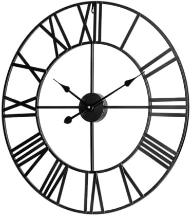 Teesa Wanduhr Analog groß Aluminium 60cm TSA0039 Schwarz