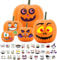 32 Stück Halloween Kürbis Sticker Deko - Halloween Kürbis Ausdruck Aufkleber, Lustige und Klassische Halloween Kürbis Aufkleber für Kinder Halloween Party Dekorationen
