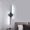 Riserva Aplique Pared LED, Interior Lámpara de Pared Moderna, 24W Lineal Luz de Pared Aluminio Negro para Salón, Dormitorio, Sala, Pasillo, Escalera, 6500K Blanco Frío