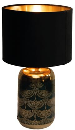 Luxus Tischlampe Rome - Blau - H33xØ18 - Armatur E14 - Keramik - Tischlampe Schlafzimmer - Wohnzimmer - Schreibtischlampe