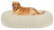 HMTOPE Orthopädisches Hundebett rund Hundekissen Hundesofa Katzenbett Donut Kuscheliges Hundekorb Waschbar, 100 cm Ø, Beige