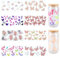 SOFPLATE 8 Stück 8 Stile Transferfolie Für Tassen Glasbecher Transparenter Kunststoff Verschiedene Bunte Tier Und Schmetterlingsmuster wasserdichte Aufkleber Für UV DTF Becher Holzdekoration DIY Bast