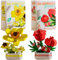 Yueser 2 pezzi Bouquet Building Set, Fiori Finto da Costruire, Set di Costruzione di Fiori Artificiali, Collezione Botanica, per la Decorazione, L'arte e i Regali