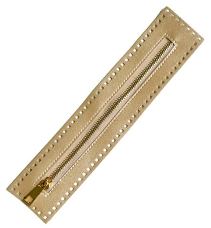 2 Pezzi Cerniera in Pelle PU per Borse e Borse - 27 cm x 5,5 cm, Accessori Uncinetto, Progetti Artigianali, Oro