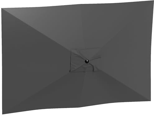 Outsunny Auvent de remplacement pour parasol de 6 baleines, toile de rechange pour parasol UPF 50+ pour cour, jardin, plage, 3 x 2 m, gris foncé