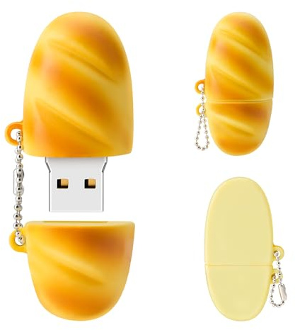BORLTER CLAMP 32GB USB-Stick Niedliches Flash-Laufwerk in Form eines Brot Speicherstick Neuartiges USB Daumen-Laufwerk Pendrive Geschenk für Externe Datenspeicherung
