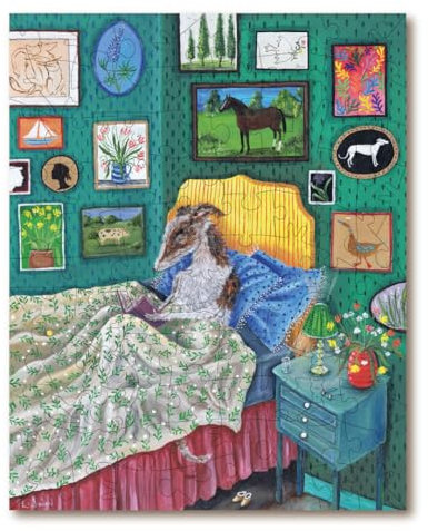 Victory Wooden Puzzles - Miniature Dog Jigsaw Puzzle for Adults - 87 Pieces. Premium Linden Wood Garden Jigsaw Puzzle in Metal Storage Tin with Special 'Whimsical' Shaped Pieces.