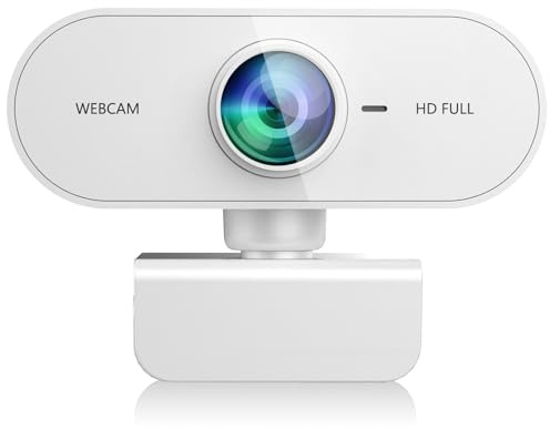 QMKKX Webcam for pc with Microphone, 1080P hd Streaming Webcam for PC,MAC, Laptop, Computer, Plug and Play USB C Web Camera for YouTube, Skype Video Calling, Studying, Conference