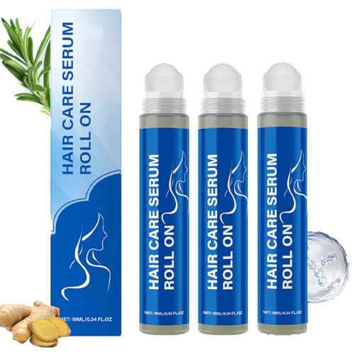 Rosemary Hair Serum Roll On, Strengthening & Soothing Head Skin, Reduces Hairs Loss, Promotes Head Skin Health, Non-Greasy, Promotes Growth, Natural Care, For All Hair Types (3pcs)