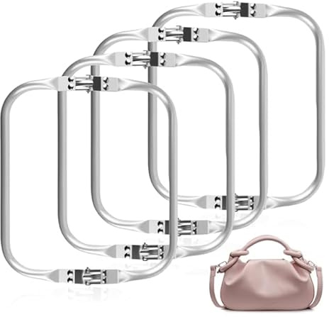 4 Stück U-Form Häkelnadeltaschen Rahmen, 20 x 9,2 cm Aluminium Kuss Verschluss, Kussverschluss Taschenrahmen für DIY Handtaschen und Geldbörsen, Robust und Elegantes Design, für Kreative Projekte (4)