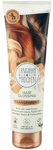Haartönung Haar Glossing, Glanz-Behandlung mit Aprikosenkernöl und Hyaluron, für Hellbraune bis Dunkelbraune Haare, Silikonfreie Farbtiefenpflege, 6 Haarwäschen von Langhaarmädchen (Transparent)