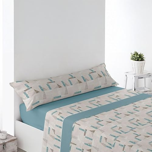 Rufino Díaz Juego Sábanas Pirineo Sama Invierno 3 Piezas (Azul - 90 cm) - Taco Extra Suave para Adultos e Infantil - Sensación acogedora y de Confort