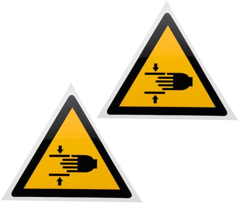 GETAJGHSD Sicherheitsaufkleber Hand Quetschgefahr 2 Stück Selbstklebend Langlebig für Industrie und Fertigungshallen