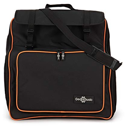 Funda de Acordeón de 32 Teclas/60 Bajos Deluxe de Gear4music | Acolchado resistente 15mm, correas acolchadas ajustables, correa desmontable, bolsillo de accesorios