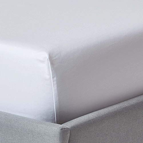 HOMESCAPES 1000 Thread Count Egyptian Cotton White Deep Fitted Sheet (12”) Small Double Luxury Bed Sheet with Fully Elasticated Skirt