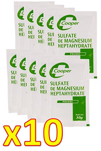 Cooper - Solfato di magnesio eptaidrato in polvere Sale Epsom, Cooper - 30 g - Confezione da 10 sacchetti
