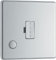 BG Electrical Unswitched Fused Spur Connection Unit with Flex Outlet, Double Pole, Screwless Front Plate, Slim Profile, Premium Flatplate, Polished Chrome, 13A, FPC55